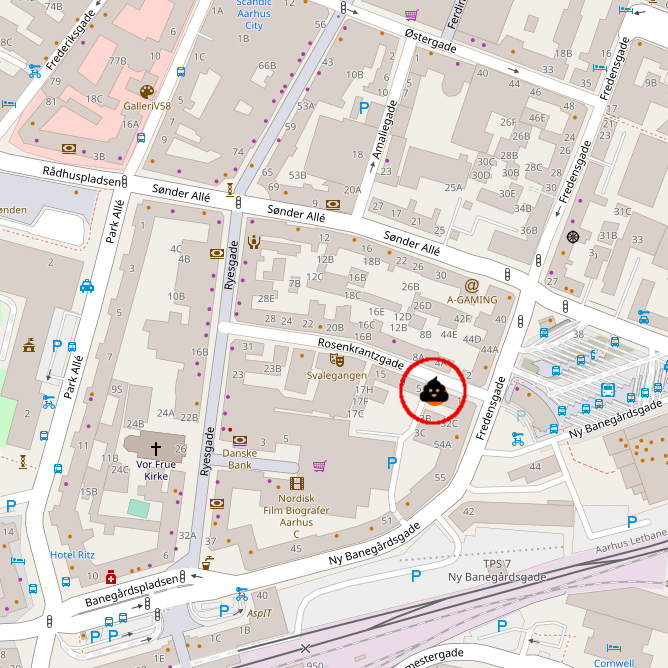 Map to Rosenkrantzgade 1b, 8000 Aarhus C